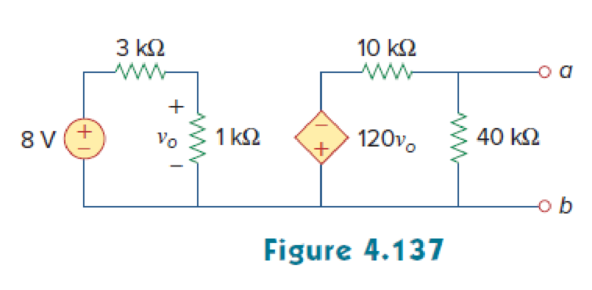 Chapter 4, Problem 71P, For the circuit in Fig. 4.137, what resistor connected across terminals a-b will absorb maximum 