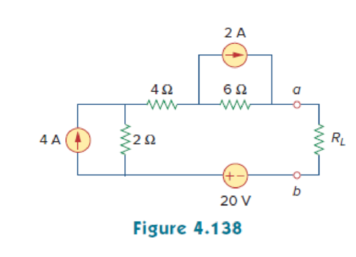 Chapter 4, Problem 72P, (a) For the circuit in Fig. 4.138, obtain the Thevenin equivalent at terminals a-b. (b) Calculate 
