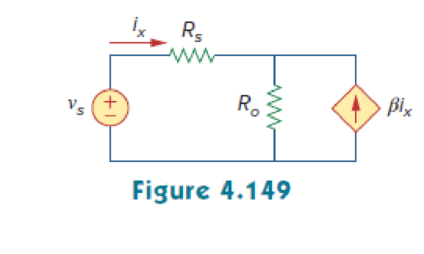 Chapter 4, Problem 93CP, The circuit in Fig. 4.149 models a common-emitter transistor amplifier. Find ix using source 