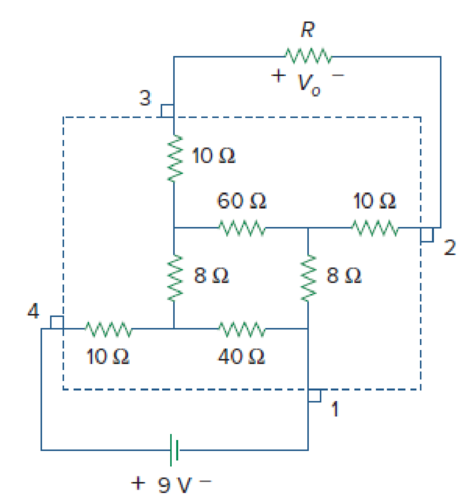 Chapter 4, Problem 96CP, A resistance array is connected to a load resistor R and a 9-V battery as shown in Fig. 4.151. (a) 