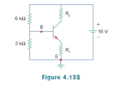 Chapter 4, Problem 97CP, A common-emitter amplifier circuit is shown in Fig. 4.152. Obtain the Thevenin equivalent to the 