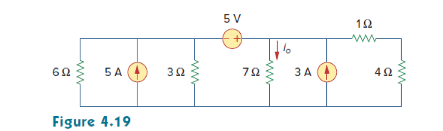 Chapter 4.4, Problem 6PP, Find io in the circuit of Fig. 4.19 using source transformation. 