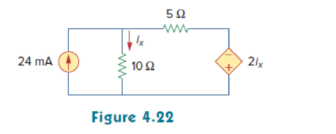 Chapter 4.4, Problem 7PP, Use source transformation to find ix in the circuit shown in Fig. 4.22. 