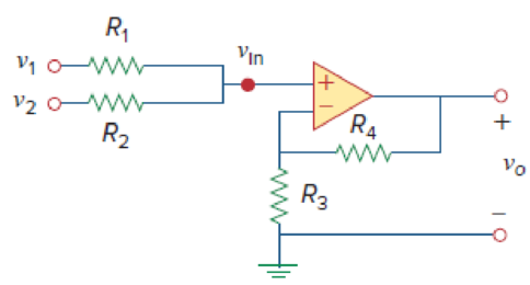 Chapter 5, Problem 34P, Given the op amp circuit shown in Fig. 5.72, express vo in terms of v1 and v2. Figure 5.72 For Prob. 