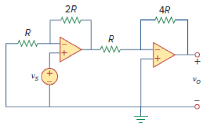 Chapter 5, Problem 59P, In the op amp circuit of Fig. 5.86, determine the voltage gain vovs. Take R = 10 k. Figure 5.86 For 