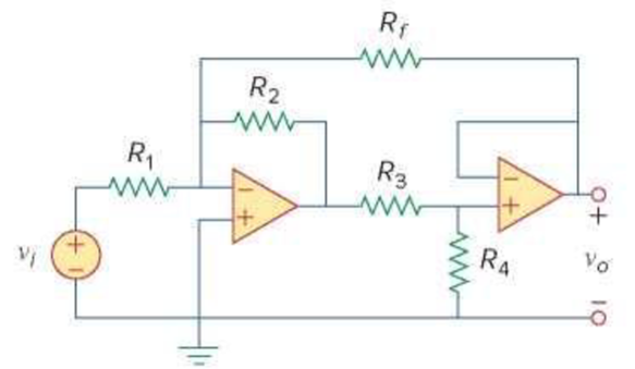 Chapter 5, Problem 62P, Obtain the closed-loop voltage gain vo/vi of the circuit in Fig. 5.89. Figure 5.89 For Prob. 5.62. 