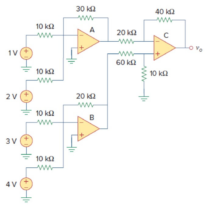Chapter 5, Problem 80P, Use PSpice or MultiSim to solve Prob. 5.70. Determine vo in the op amp circuit of Fig. 5.96. 