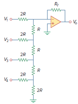Chapter 5, Problem 84P, A four-bit R-2R ladder DAC is presented in Fig. 5.103. (a) Show that the output voltage is given by 