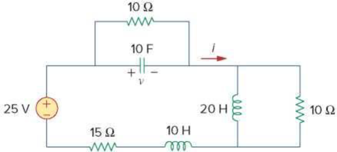 Chapter 6, Problem 48P, Under steady-state dc conditions, find i and v in the circuit in Fig. 6.71. Figure 6.71 For Prob. 