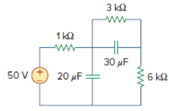 Chapter 6.2, Problem 5PP, Under dc conditions, find the energy stored in the capacitors in Fig. 6.13. Answer: 20.25 mJ, 3.375 