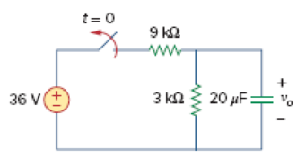 Chapter 7, Problem 10P, For the circuit in Fig. 7.90, find vo(t) for t  0. Determine the time necessary for the capacitor 