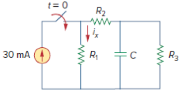 Chapter 7, Problem 50P, In the circuit of Fig. 7.117, find ix for t  0. Let R1 = R2 = 1 k, R3 = 2 k, and C = 0.25 mF. Figure 