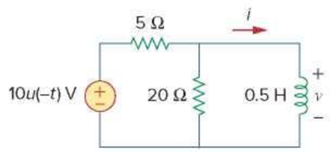 Chapter 7, Problem 63P, Obtain v(t) and i(t) in the circuit of Fig. 7.128. Figure 7.128 For Prob. 7.63. 