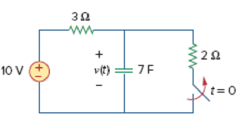 Chapter 7, Problem 6RQ, Figure 7.79 For Review Questions 7.5 and 7.6. 7.6In the circuit in Fig. 7.79, v() is: (a)10 V (b)7 V 