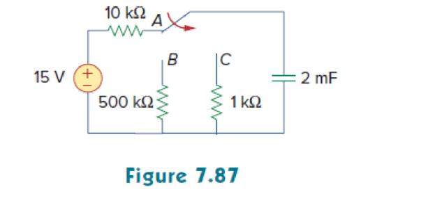 Chapter 7, Problem 7P, Assuming that the switch in Fig. 7.87 has been in position A for a long time and is moved to 