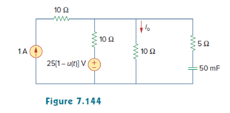 Chapter 7, Problem 80P, In the circuit of Fig. 7.144, find the value of io for all values of 0  t. 