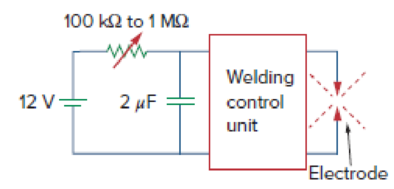 Chapter 7, Problem 86P, Figure 7.146 shows a circuit for setting the length of time voltage is applied to the electrodes of 