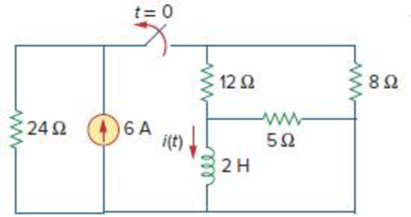 Chapter 7.3, Problem 4PP, For the circuit in Fig. 7.18, find i(t) for t  0. Answer: 2e2t A, t  0. Figure 7.18 For Practice 