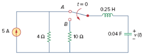 Chapter 8, Problem 17P, In the circuit of Fig. 8.71, the switch instantaneously moves from position A to B at t = 0. Find 