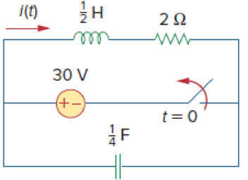 Chapter 8, Problem 20P, The switch in the circuit of Fig. 8.74 has been closed for a long time but is opened at t = 0. 