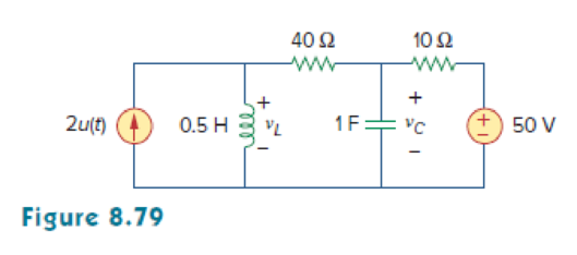 Chapter 8, Problem 31P, Consider the circuit in Fig. 8.79. Find vL(0+) and vC(0+). 