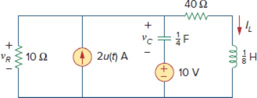 Chapter 8, Problem 3P, Refer to the circuit shown in Fig. 8.64. Calculate: (a) iL(0+), vC(0+), and vR(0+), (b) diL(0+)/dt, 