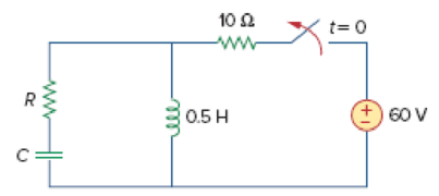 Chapter 8, Problem 43P, The switch in Fig. 8.91 is opened at t = 0 after the circuit has reached steady state. Choose R and 