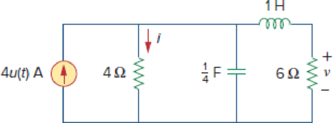 Chapter 8, Problem 5P, Refer to the circuit in Fig. 8.66. Determine: (a) i(0+) and v(0+), (b) di/(0+)dt and dv(0+)/dt, (c) 