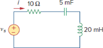 Chapter 9, Problem 35P, Find the steady-state current i in the circuit of Fig. 9.42, when vs(t) = 115 cos 200t V. Figure 