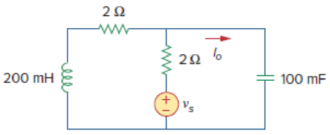 Chapter 9, Problem 46P, If vs = 100 sin(10t + 18) V in the circuit of Fig. 9.53, find io. Figure 9.53 For Prob. 9.46. 
