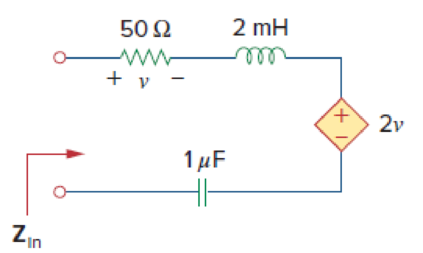 Chapter 9, Problem 62P, For the circuit in Fig. 9.69, find the input impedance Zin at 10 krad/s. Figure 9.69 