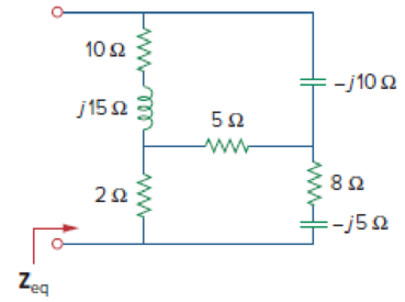 Chapter 9, Problem 70P, Find the equivalent impedance of the circuit in Fig. 9.77. Figure 9.77 For Prob. 9.70. 