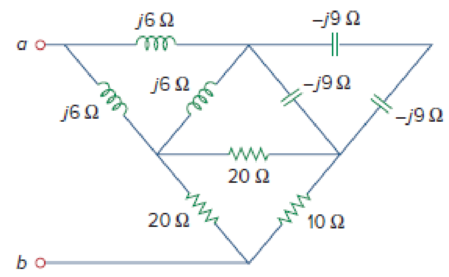 Chapter 9, Problem 72P, Calculate the value of Zab in the network of Fig. 9.79. Figure 9.79 For Prob. 9.72. 