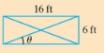 Chapter 4.7, Problem 9SP, For the construction of a house, a 16-ft by 6-ft wooden frame is made. Find the angle that the 