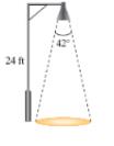 Chapter 6.1, Problem 64PE, A light fixture mounted 24ft above the ground illuminates a cone of light with an angle of 42 at the 