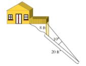 Chapter 6.2, Problem 46PE, A mountain cabin is built on the side of a hill with a porch extending over a portion of the 