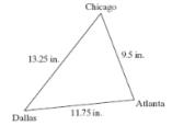 Chapter 6.3, Problem 31PE, The distance between Dallas, Texas, and Atlanta, Georgia, on a map is 11.75in . The distance from 