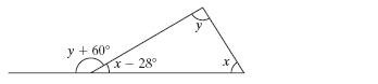Chapter 8.1, Problem 77PE, For Exercises 77-78, find the measure of angles x and y. 