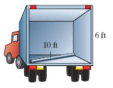 Chapter 8.4, Problem 49PE, A rental truck has a cargo capacity of 288ft3. 10-ft pipe just fits resting diagonally on the floor 