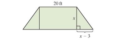 Chapter R.7, Problem 25PE, A patio is configured from a rectangle with two right triangles of equal size attached at the two 