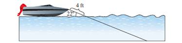 Chapter 7.1, Problem 19PE, A boat is anchored off Elliot Key, Florida. From the bow of the boat, 36 ft of anchor line is out 