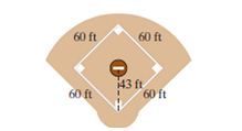 Chapter 7.3, Problem 29PE, A regulation fast-pitch softball diamond for high school competition is a square, 60 ft on a side. 