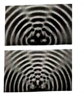 Chapter 11.1, Problem 2hT, Each of the photographs at right shows a part of a ripple tank that contains two sources that are in 
