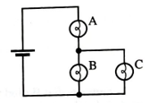 Chapter 20.2, Problem 3aTH, Consider the circuit as shown. i. Rank bulbs A, B, and C in order of brightness. Explain how you 