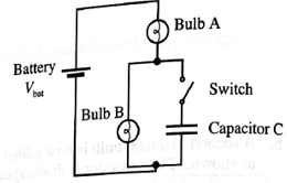 Chapter 20.3, Problem 2aTH, Just after the switch is closed: • what is the potential difference across bulb A,across bulb B, 