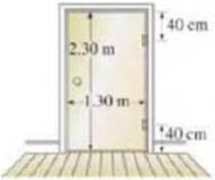 Chapter 12, Problem 24P, (III) A door 2.30 m high and 1.30 m wide has a mass of 13.0 kg. A hinge 0.40 m from the top and 