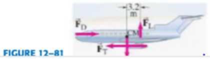 Chapter 12, Problem 67GP, The forces acting on a 77,000-kg aircraft flying at constant velocity are shown in Fig. 1281. The 