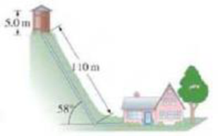 Chapter 13, Problem 16P, (II) A house at the bottom of a hill is fed by a full tank ofwater 5.0 m deep and connected to the 