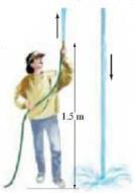 Chapter 2, Problem 62P, (II) Suppose you adjust your garden hose nozzle for a hard stream of water. You point the nozzle 