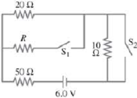 Chapter 26, Problem 79GP, The current through the 20- resistor in Fig. 2669 does not change whether the two switches S1 and S2 